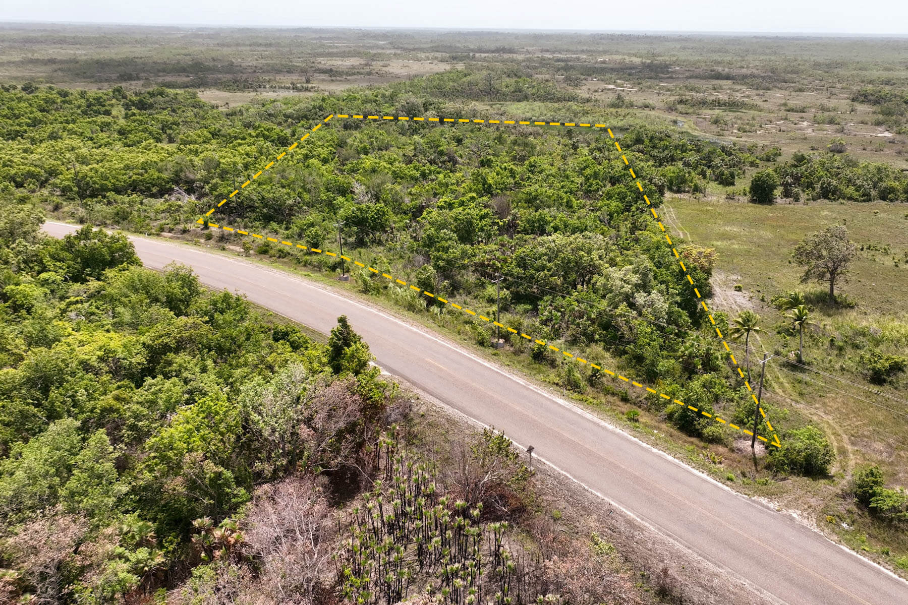 5 Acres with 400 ft of frontage halfway along Burrell BoomHattieville Cutoff • Vista Real Estate